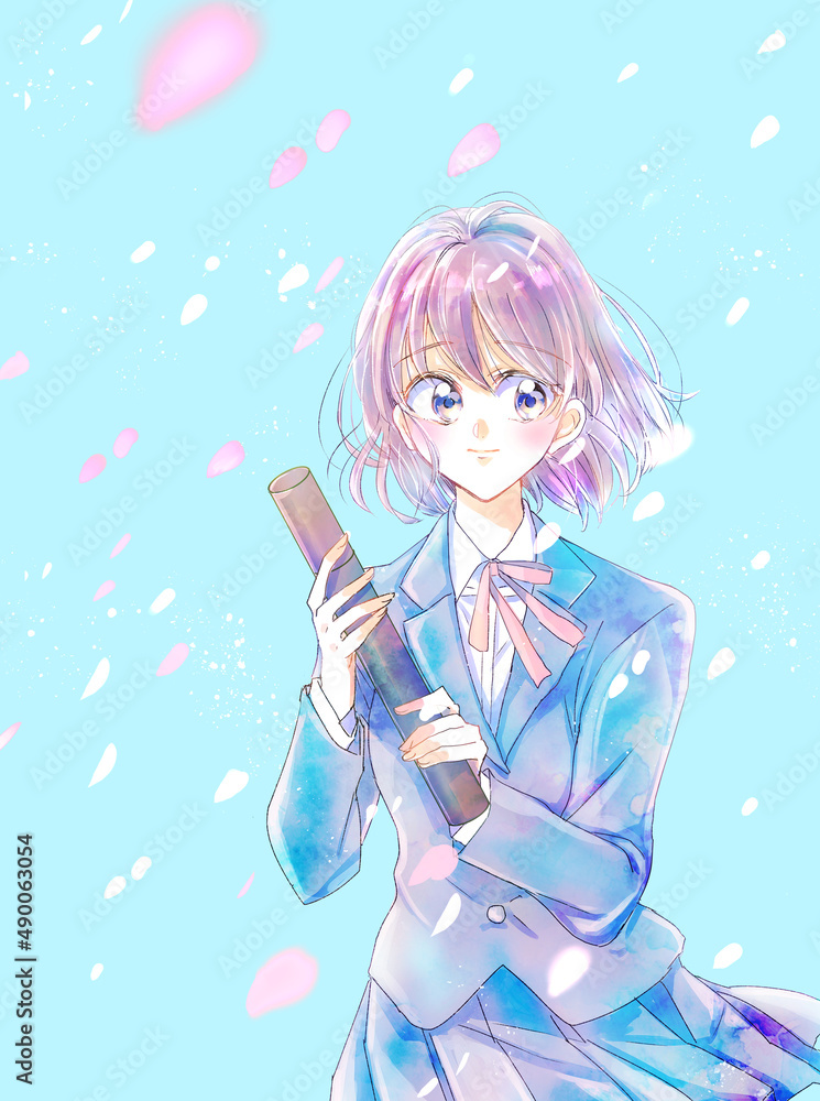 卒業式の女子学生