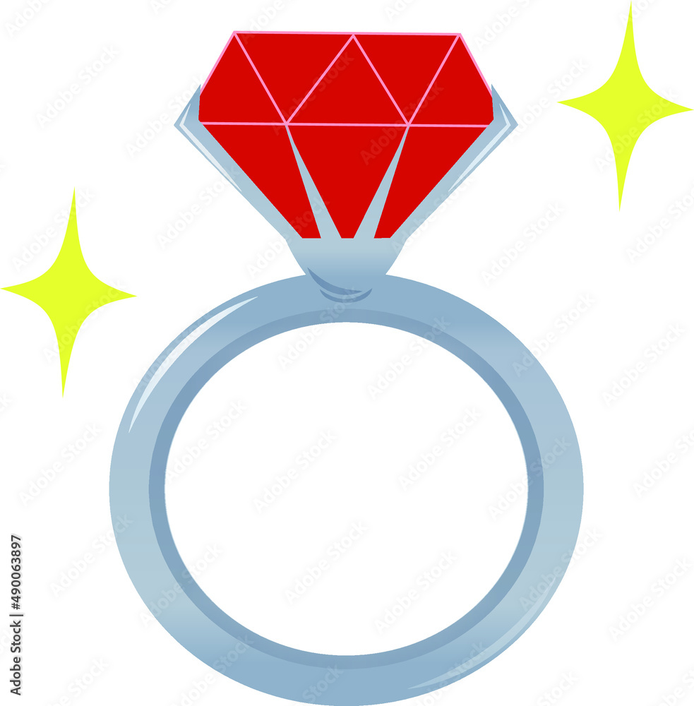 Illustration of a simple ruby ring Illustration of a simple ruby ring