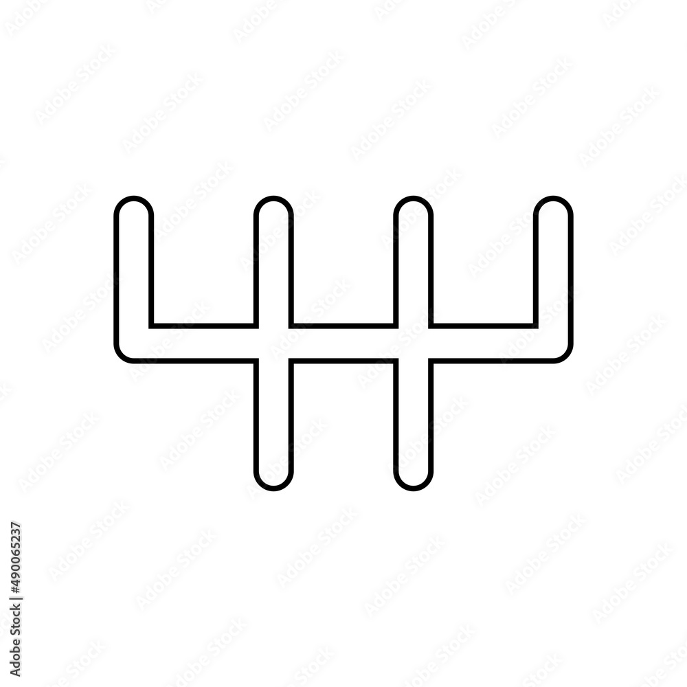 Stick shift icon in line style Stick shift icon in line style