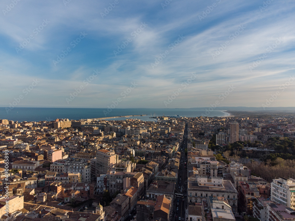 fotografia aerea città di catania