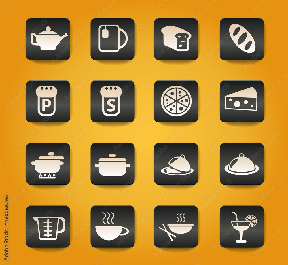 food and kitchen icon set food and kitchen icon set