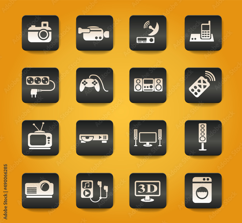 home appliances icon set