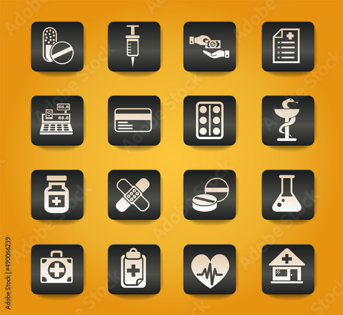 drug store icon set