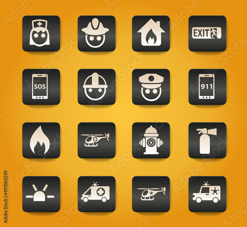 emergency icon set