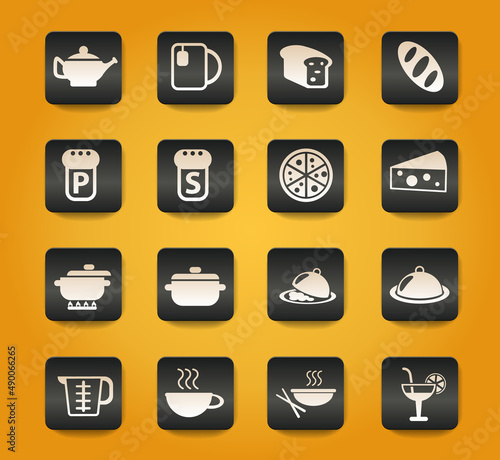 food and kitchen icon set