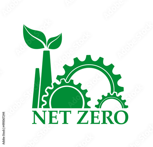 zero emission sign on white background	
