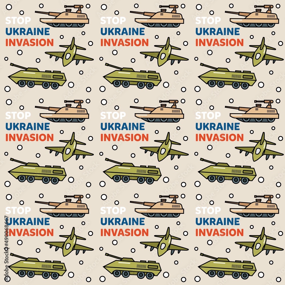 Stop Ukraine invasion doodle seemless pattern vector design illustration Stop Ukraine invasion doodle seemless pattern vector design illustration