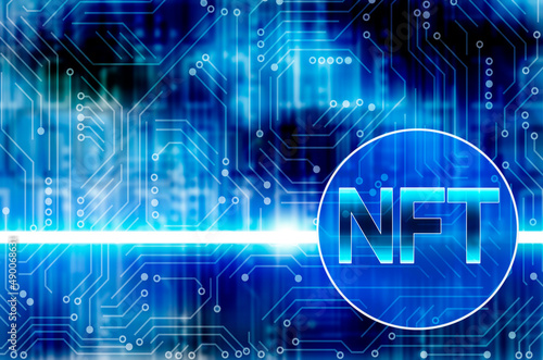 NFT - Non Fungible Token, concept illustration