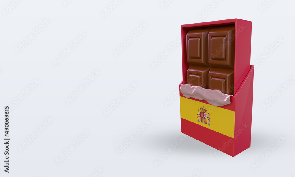 Obraz premium 3d chocolate Spain flag rendering right view