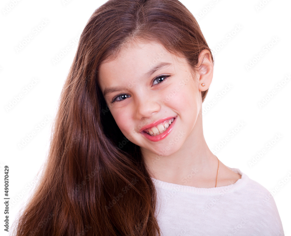 Portrait of a charming little girl smiling at camera Portrait of a charming little girl smiling at camera