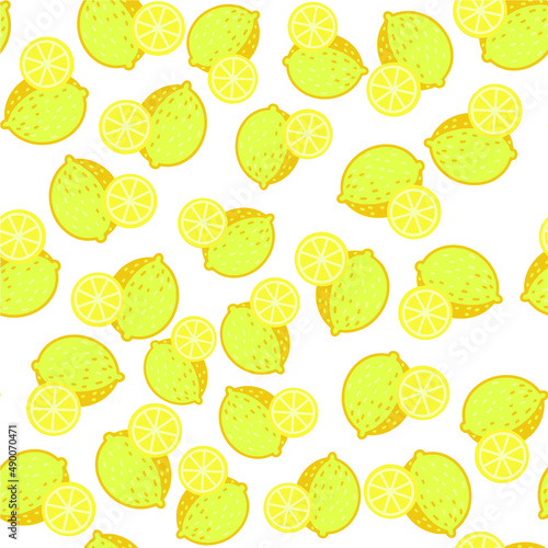 Lemon Seamless pattern background texture. A design element. Vector illustration drawn by hand. Decorative decoration for greeting cards. Isolated pattern.
