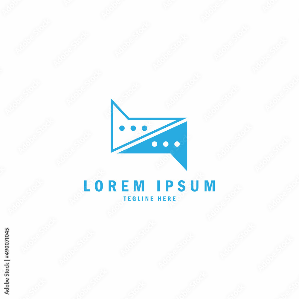 Rectangle chat logo design template illustration vector Rectangle chat logo design template illustration vector