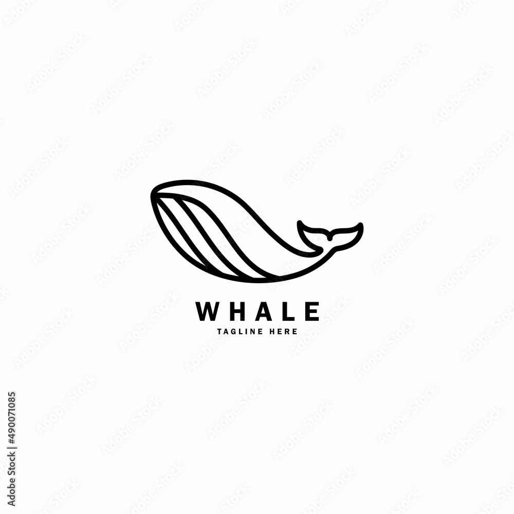 Obraz premium Whale logo design template illustration vector