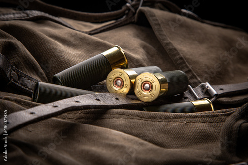 Bild auf Leinwand Shotgun shells close-up