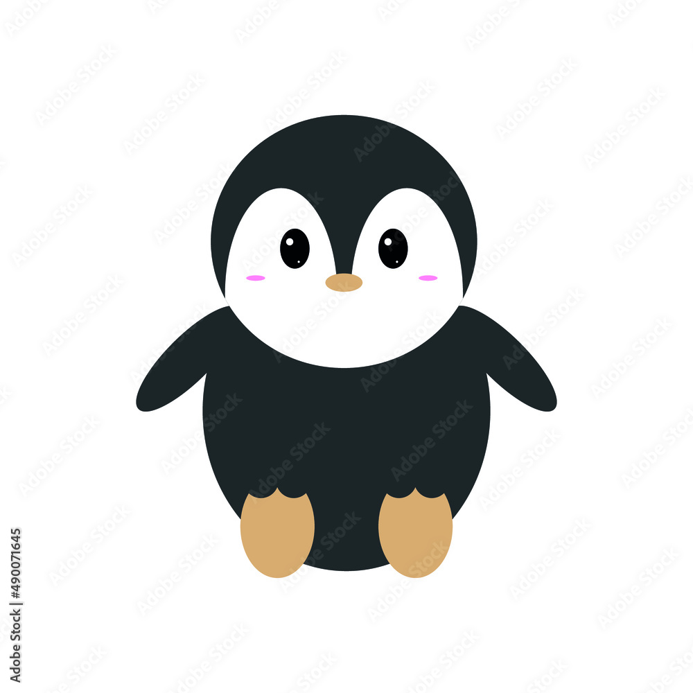 little penguin is sitting. black and white flightless bird. vector illustration, eps 10. little penguin is sitting. black and white flightless bird. vector illustration, eps 10.