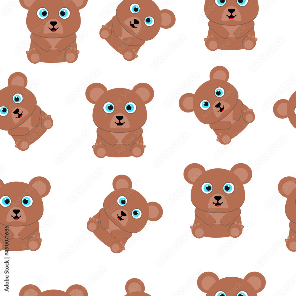 pattern with brown bear. seamless pattern for baby textile. vector illustration, eps 10. pattern with brown bear. seamless pattern for baby textile. vector illustration, eps 10.