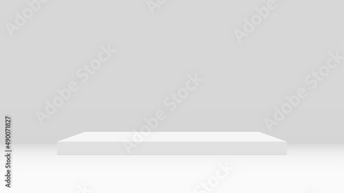 3D podium. Realistic empty platform. Pedestal or stage. Place for presentation. Vector illustration