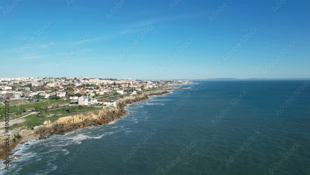 Flying over the sea at Estoril coast,Portugal Flying over the sea at Estoril coast,Portugal