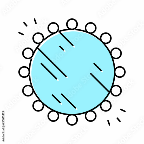 illuminated mirror with lamps color icon vector illustration