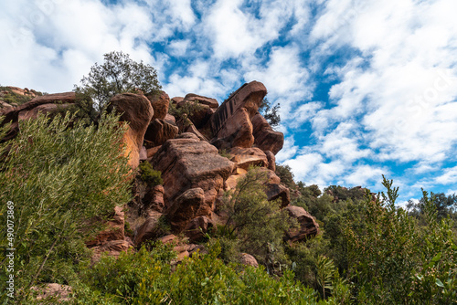 Top of the El Garbi mountain, the spectacular viewpoint of the Sierra Calderona, Valencia, a 593-meter mountain. Mediterranean Sea, between the municipalities of Estivella, Segart photo