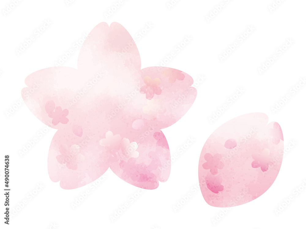 Fototapeta premium ピンクの桜ラベルフレーム（さくら）