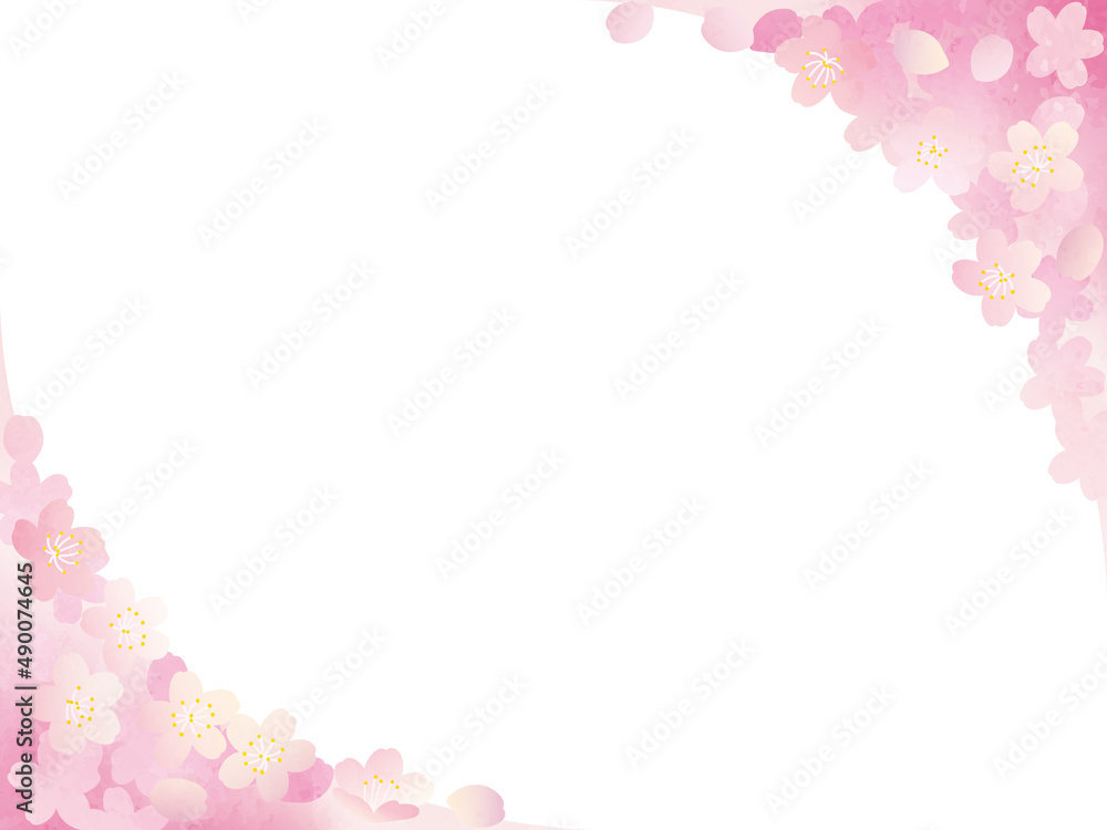 ピンクの桜フレーム（上下）
