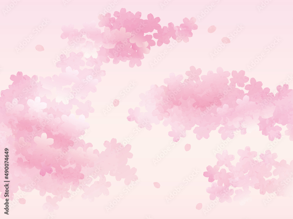 満開の桜の背景イラスト