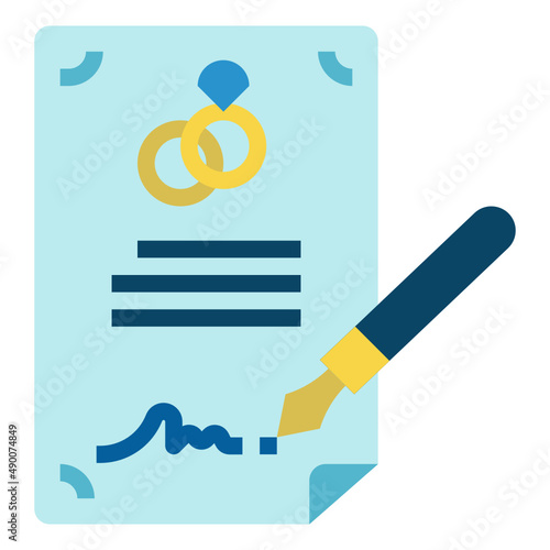 wedding contract line icon