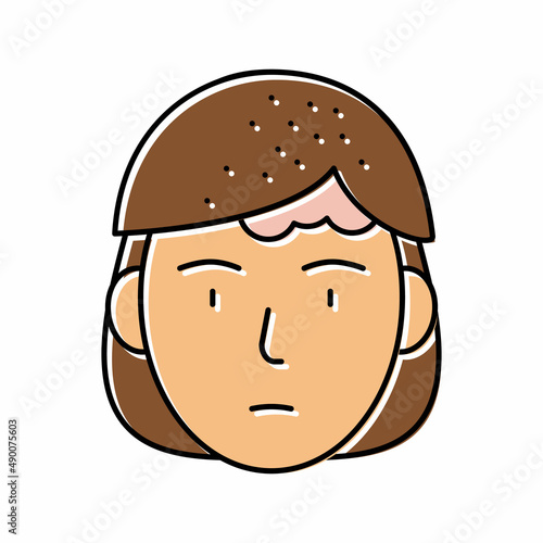 seborrheic dermatitis color icon vector illustration