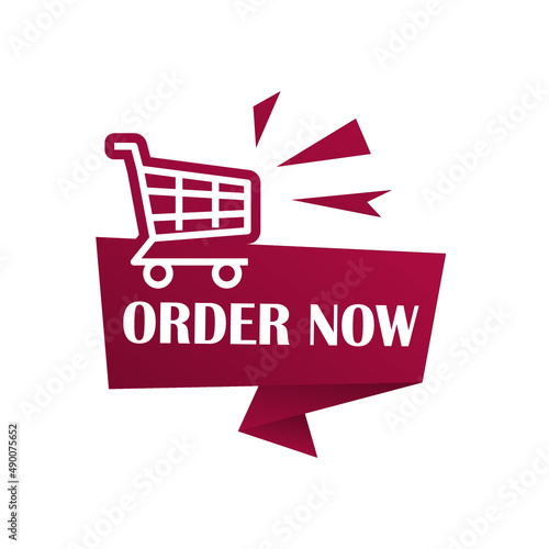 Order now banner  icon. Vector illustration. Business concept.
