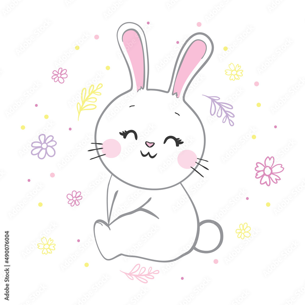 This is an illustration of a white rabbit greeting in the year of the rabbit 2023. This is an illustration of a white rabbit greeting in the year of the rabbit 2023.