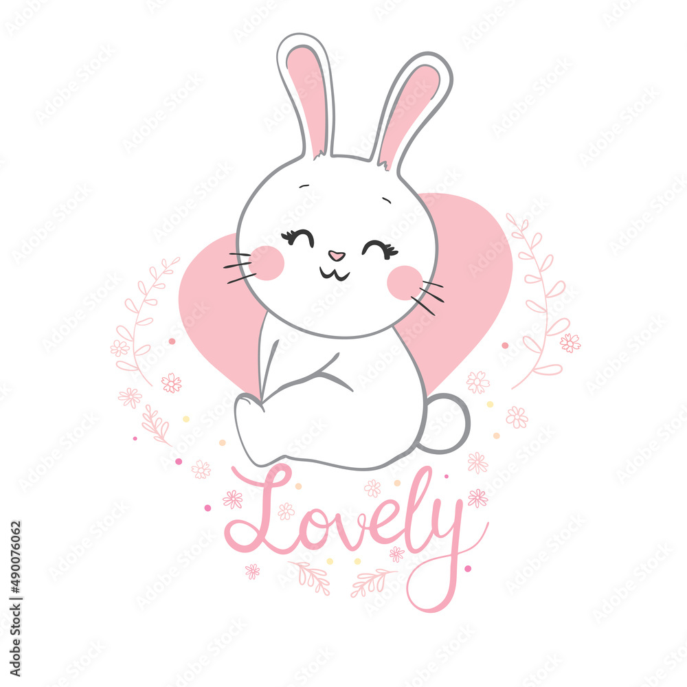 This is an illustration of a white rabbit greeting in the year of the rabbit 2023. This is an illustration of a white rabbit greeting in the year of the rabbit 2023.