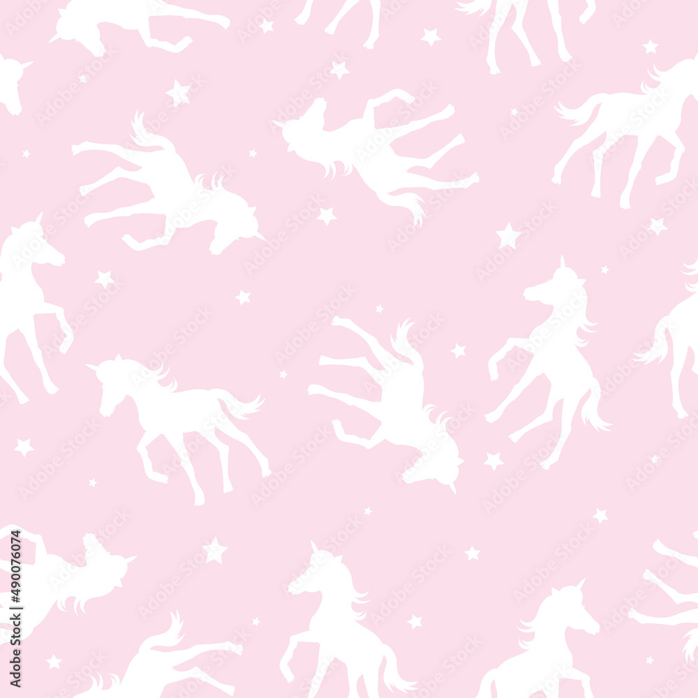 Horse silhouette seamless vector pattern.