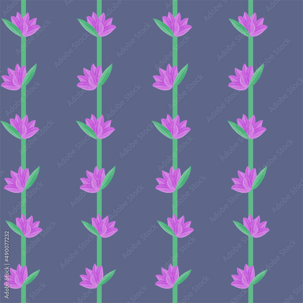 Watercolor floral seamless pattern Hand drawn flowers Vector illustration Cute background