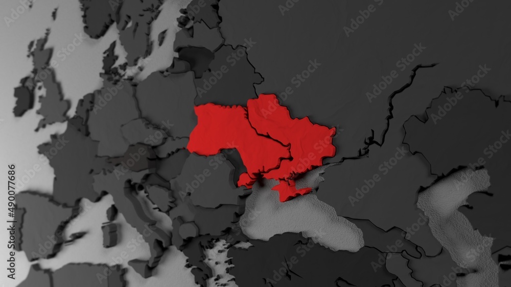 3d map of Ukraine and the European Union, Europe. The concept of joining NATO and war. Relations between Ukraine and Russia. Crimea, Donetsk, Luhansk occupied by Russia territories 3d map of Ukraine and the European Union, Europe. The concept of joining NATO and war. Relations between Ukraine and Russia. Crimea, Donetsk, Luhansk occupied by Russia territories