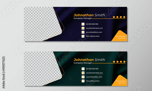 Modern email signature design templates with 2 color scheme