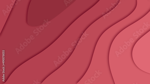 Papercut geometric pattern background or liquid purple 3D cutout with red pink color multi layer