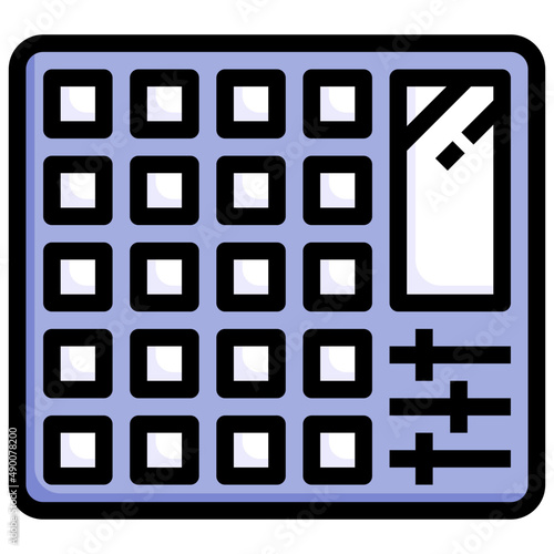 LAUNCHPAD filled outline icon,linear,outline,graphic,illustration