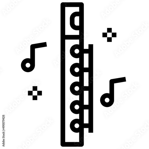 FLUTE line icon,linear,outline,graphic,illustration