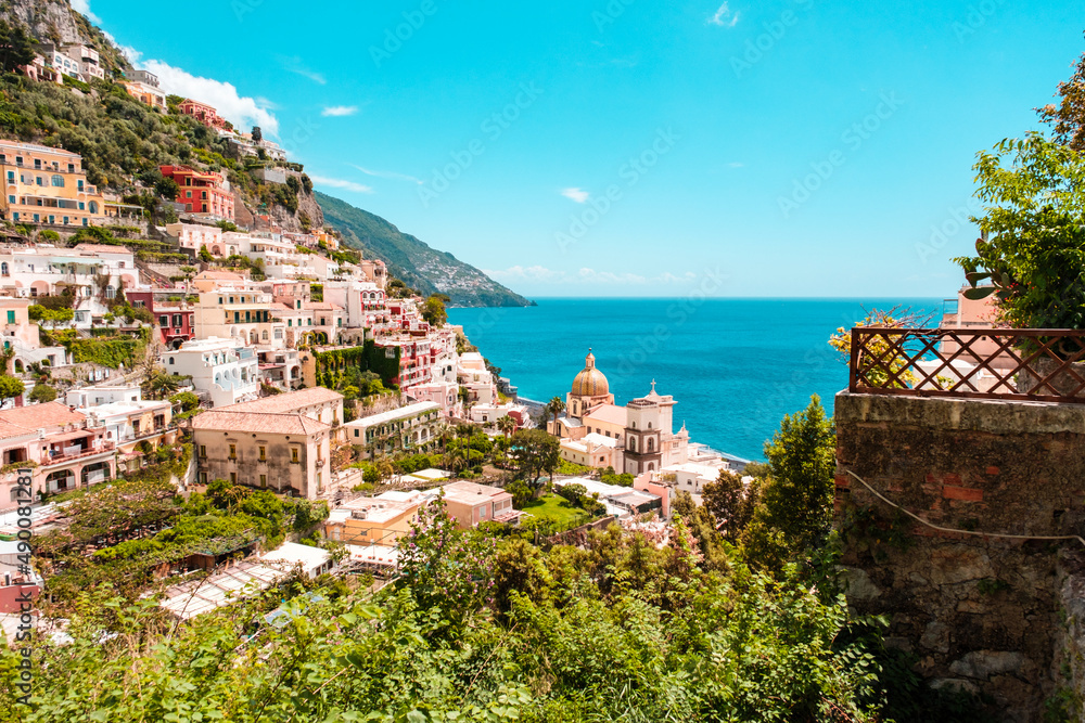 Positano is a village on the Amalfi Coast (Province of Salerno), in Campania, Italy, mainly in an enclave in the hills leading down to the coast.