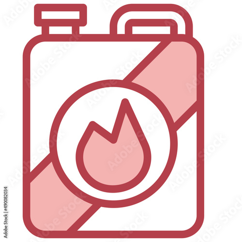 FUEL red line icon,linear,outline,graphic,illustration