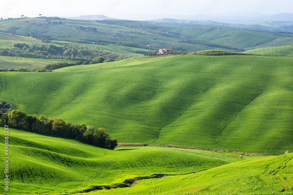 Orcia Valle, green rolling landscape in Tuscany, Italy