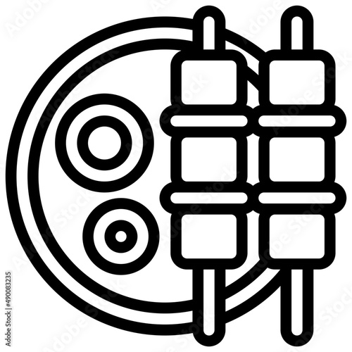 PANEER TIKKA line icon,linear,outline,graphic,illustration