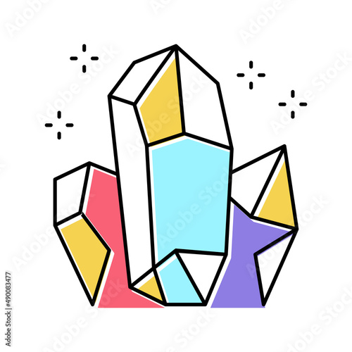 crystals astrological color icon vector illustration