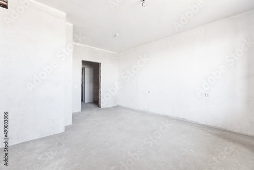 interior of the apartment without decoration in white colors