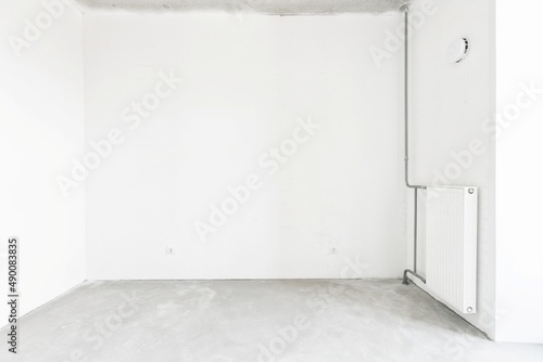 interior of the apartment without decoration in white colors