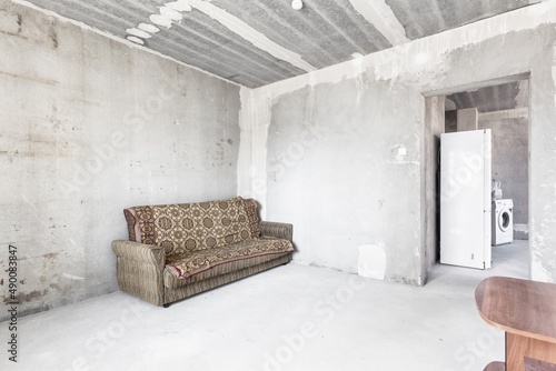 interior of the apartment without decoration in white colors