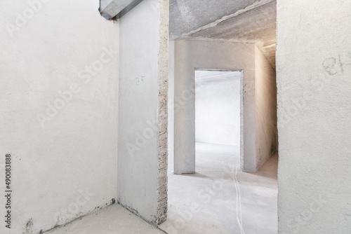 interior of the apartment without decoration in white colors