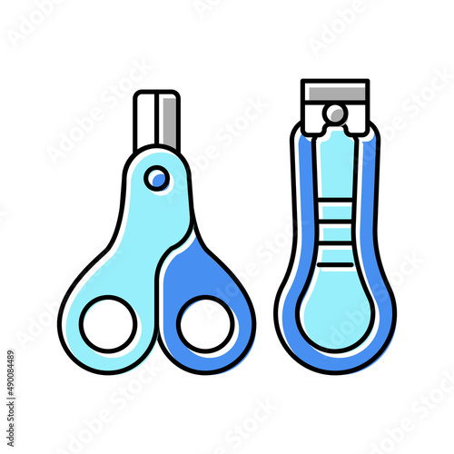 nail clippers for newborn babies color icon vector illustration