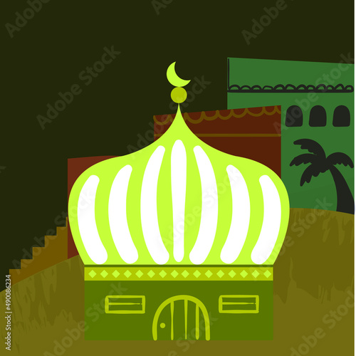design vector doodle art illustrtion of ramadan